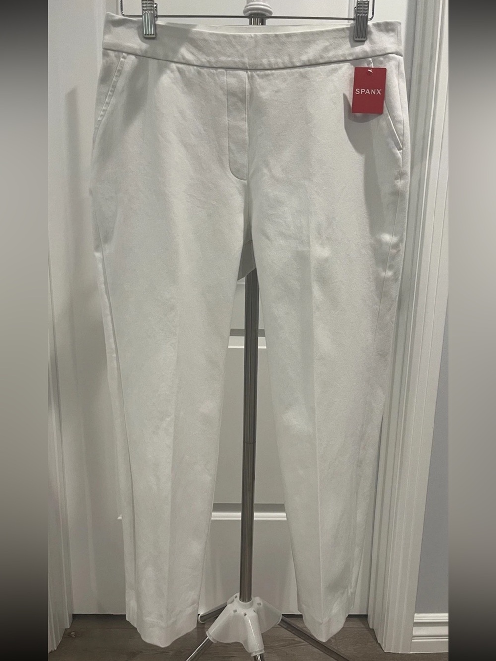 Spanx Slim Straight Ankle On The Go Pant Classic White Womens Large
